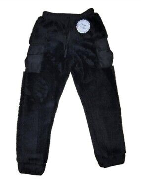 Kids Black Fleece Pants Unisex Size 8